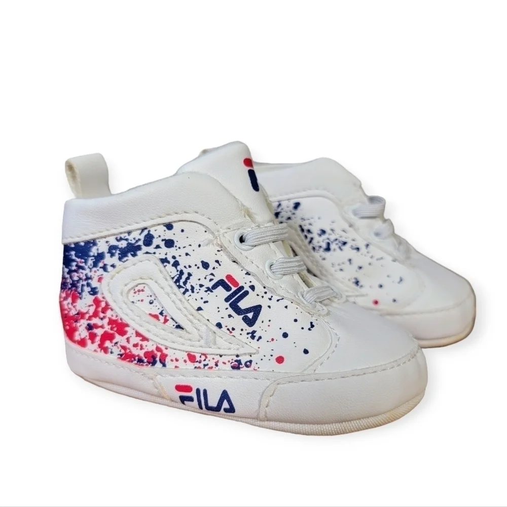 FILA Baby Sneaker Style Soft Play Crib Shoes Size 5 - 8 months